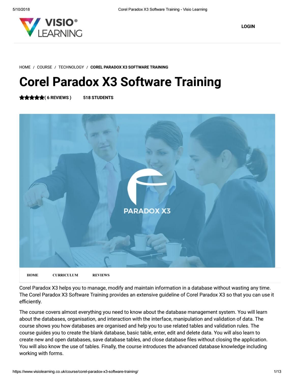 corel paradox database software